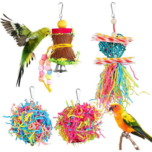 Generic - Lot de 4 jouets de déchiquetage d'oiseaux Petits jouets à mâcher pour perroquets Generic  - Animalerie