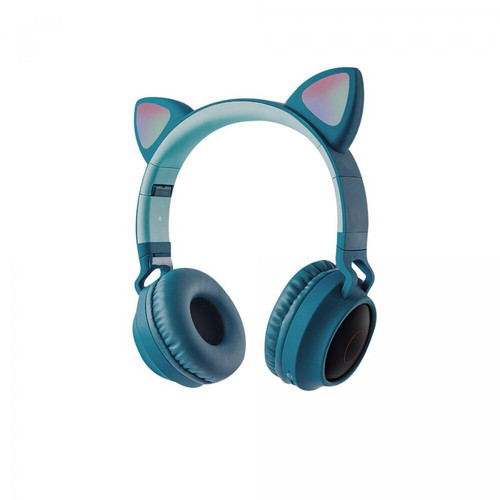 Generic - Oreilles de chat style mignon casque bluetooth sans fil vert Generic  - Casque Bluetooth Casque