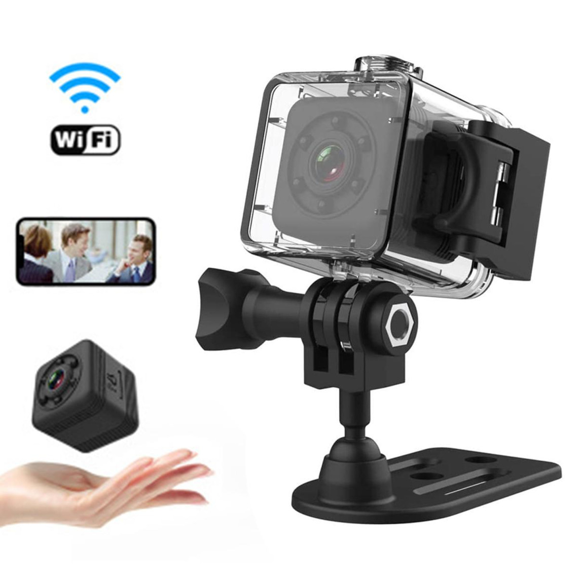 Caméra d'action Generic SQ29 étanche Mini 1080p caméra intelligente Drone ou voiture utilisation Micro Cam enregistreur détecteurs de mouvement Vision nocturne petit HD Portable