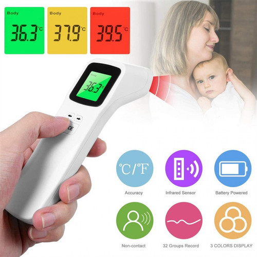 Generic - Thermomètre frontal  numérique infrarouge IR Thermomètre sans contact pour adulte / bébé Blanc Generic  - Contacteur