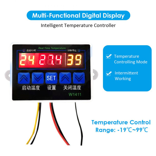 Generic Thermostat de contrôle de température de capteur de NTC de contrôleur de température numérique intelligent W1411 pour l'éclosion d84