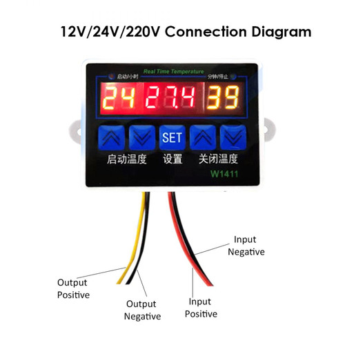 Generic Thermostat de contrôle de température de capteur de NTC de contrôleur de température numérique intelligent W1411 pour l'éclosion d85