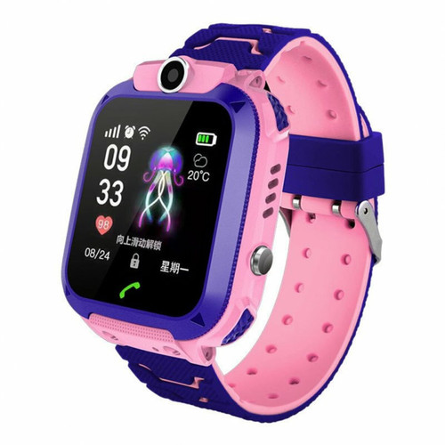 Generic - Q12 Kids Smart Watch Ip67 Waterproof Sos Anti-Lost Location Locator 2-Way Calling Phone Smartwatch Child Gifts Pink Generic  - Objets connectés