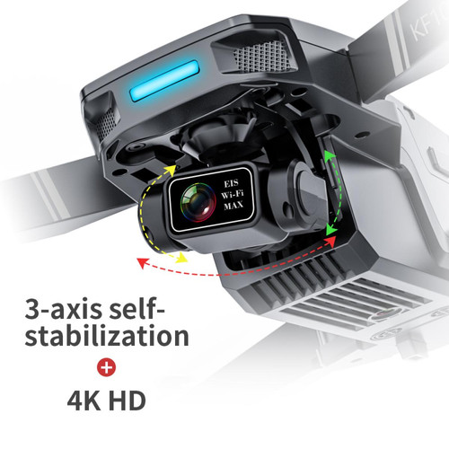Drone connecté Drone KF101 MAX avec 4K UHD caméra cardan 3 axes répétiteur GPS FPV 3 Batterie Noir