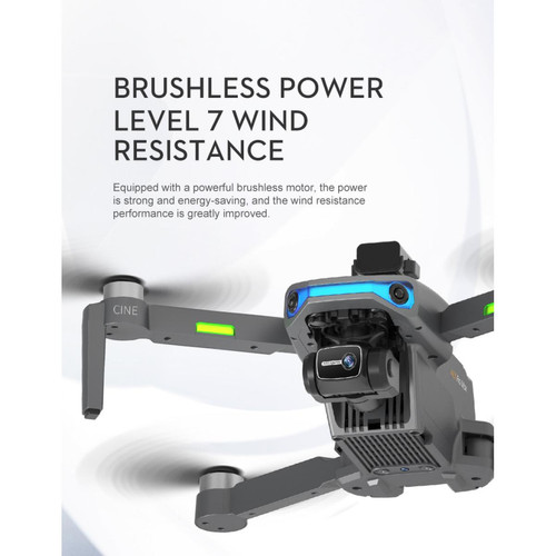 Drone connecté Drone RC AE3 Pro Max avec caméra FHD 3 axes 5G Wifi FPV Fonction d'évitement d'obstacles Noir