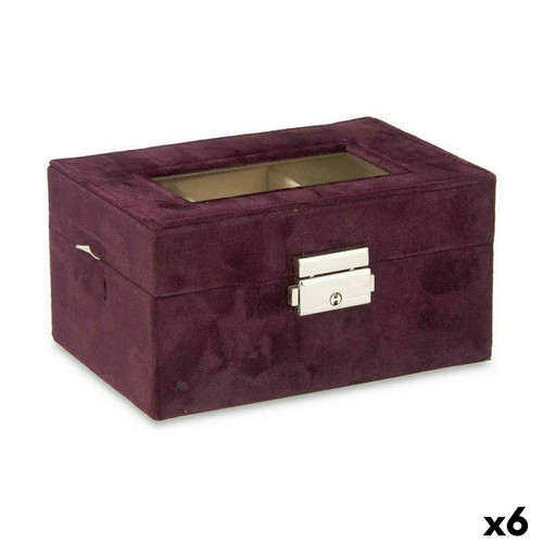 Gift Decor - Boîte d'horloge Métal Bordeaux (16 x 8,5 x 11 cm) (6 Unités) Gift Decor  - Bonnes affaires Boîte de rangement