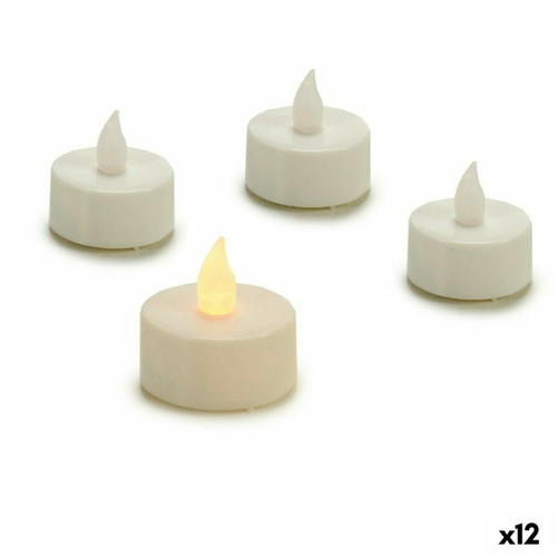 Flammes à LED Gift Decor Ensemble de Bougies LED Blanc 4 x 4 x 3,7 cm (12 Unités)