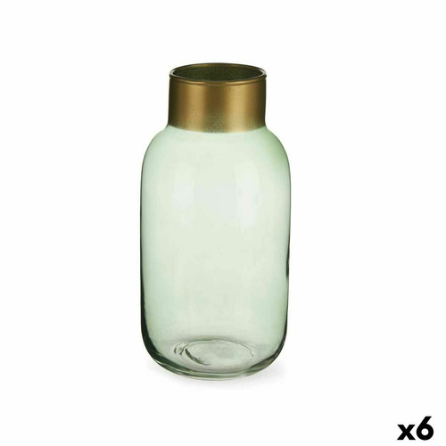 Gift Decor - Vase Vert Doré verre 11,5 x 24 x 11,5 cm (6 Unités) Gift Decor  - Bonnes affaires Décoration