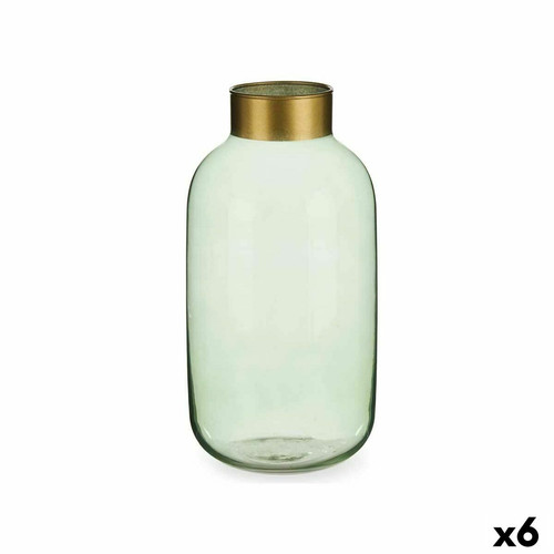 Gift Decor - Vase Vert Doré verre 14,5 x 29,5 x 14,5 cm (6 Unités) Gift Decor  - Bonnes affaires Décoration