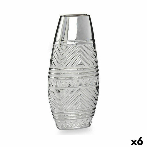 Gift Decor - Vase Largeur Argenté Céramique 7 x 29,5 x 14 cm (6 Unités) Gift Decor  - Vases