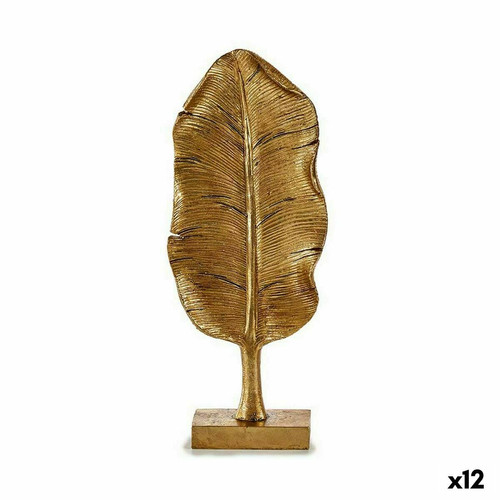 Gift Decor - Figurine Décorative Feuille d'une plante Doré 6,5 x 33,3 x 10 cm (12 Unités) Gift Decor  - Bonnes affaires Décoration