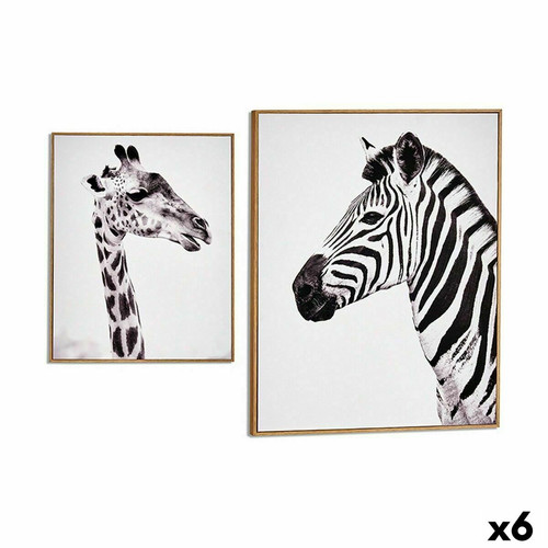 Gift Decor - Cadre Zèbre Girafe Contre-plaqué 41,2 x 51,5 x 2 cm (6 Unités) Gift Decor  - Deco zebre