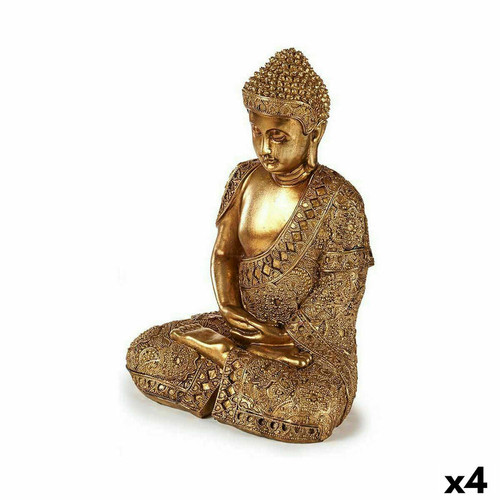 Gift Decor - Figurine Décorative Buda Assis Doré 18 x 33 x 22,5 cm (4 Unités) Gift Decor  - Bonnes affaires Objets déco