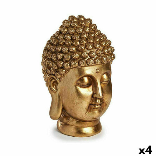 Gift Decor - Figurine Décorative Buda Tête Doré 14 x 26 x 17 cm (4 Unités) Gift Decor  - Bonnes affaires Objets déco