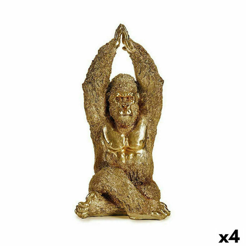 Gift Decor - Figurine Décorative Yoga Gorille Doré 17 x 36 x 19,5 cm (4 Unités) Gift Decor  - Décoration