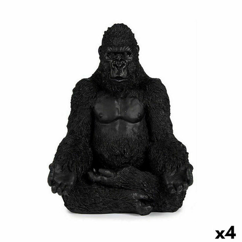 Gift Decor - Figurine Décorative Gorille Yoga Noir 19 x 26,5 x 22 cm (4 Unités) Gift Decor  - Bonnes affaires Objets déco