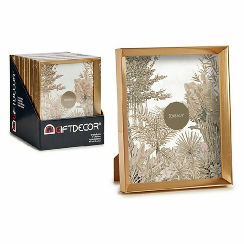 Gift Decor - Cadre Photos 22,3 x 3,5 x 27,3 cm Doré Plastique verre (20 x 25 cm) Gift Decor  - Décoration