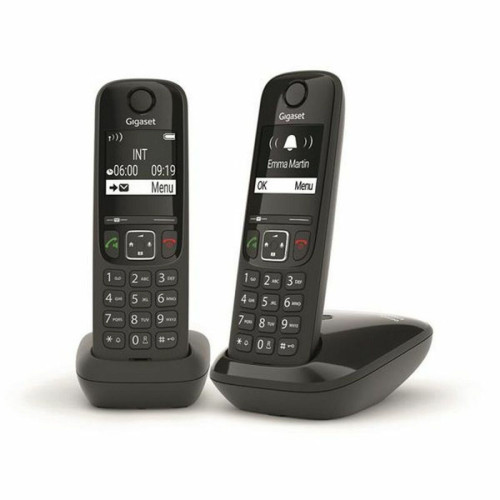 Gigaset - Téléphone sans fil AS690 Duo Noir Gigaset  - Téléphone fixe-répondeur