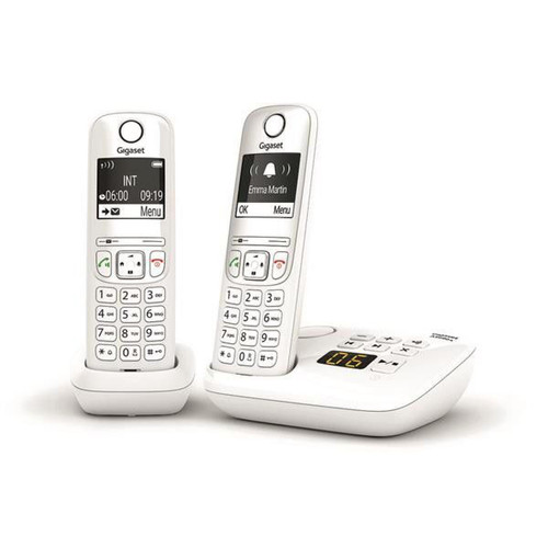 Gigaset - Pack duo téléphone répondeur sans fil Gigaset AS690A - blanc - Téléphone fixe sans fil