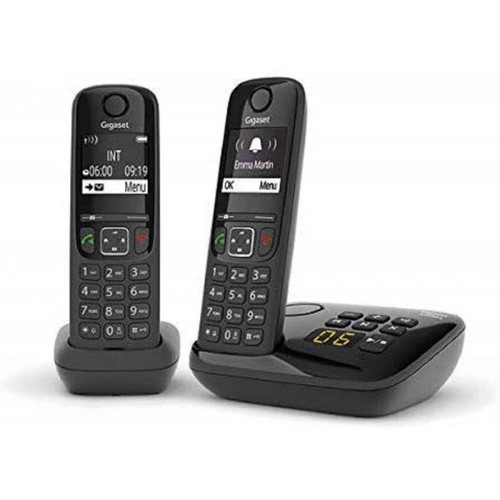 Gigaset - téléphone fixe duo sans Fil avec répondeur noir - Téléphone fixe Duo