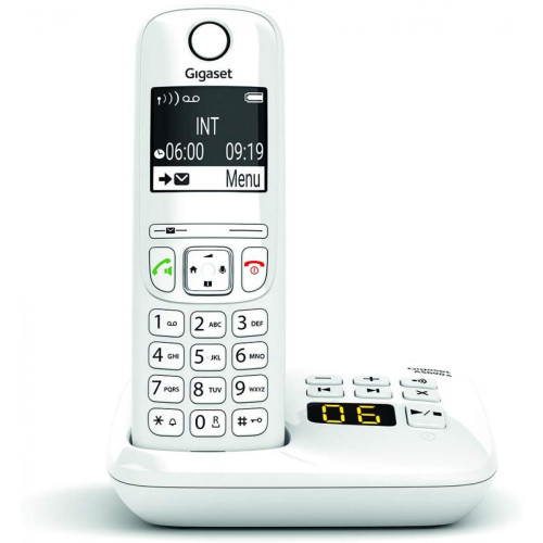 Gigaset - téléphone fixe solo sans Fil avec répondeur et grand écran rétroéclairé blanc - Téléphone fixe-répondeur Pack reprise
