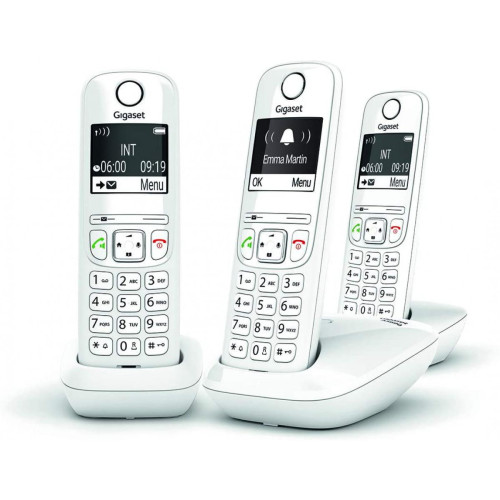 Gigaset - téléphone fixe trio sans Fil sans répondeur avec grand écran rétroéclairé blanc - Gigaset
