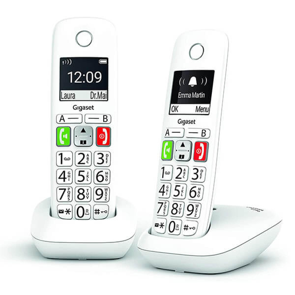 Téléphone fixe sans fil Gigaset Téléphone sans fil Dect Gigaset E290 DUO Blanc