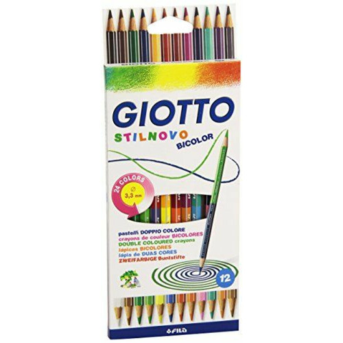 Giotto - Giotto - Stilnovo Bicolor - Étui de 12 crayons de couleurs Giotto  - Giotto