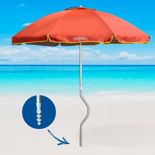 Parasols Parasol de plage aluminium léger visser protection uv GiraFacile 220 cm Eolo