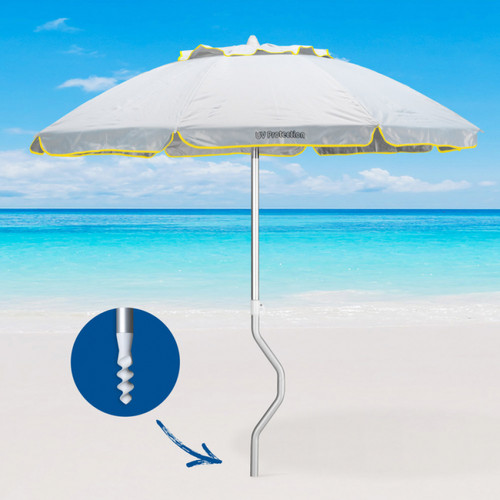 Parasols Parasol de plage aluminium leger visser protection uv GiraFacile 200 cm Afrodite