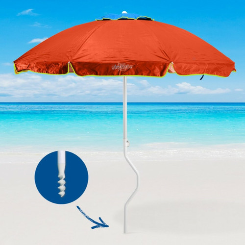 Parasols Parasol de plage léger visser protection uv GiraFacile 200 cm Ermes, Couleur: Orange