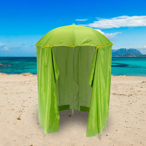 Parasols Parasol de plage léger visser tente protection uv GiraFacile 200 cm Zeus, Couleur: Vert