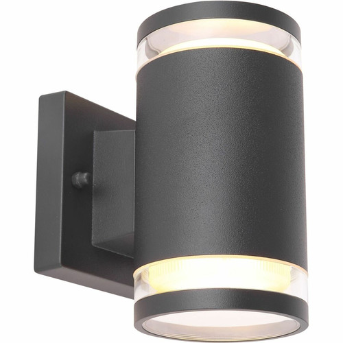 Appliques Globo Lighting Applique d'extérieur double en Inox - H. 16,5 cm - Noir
