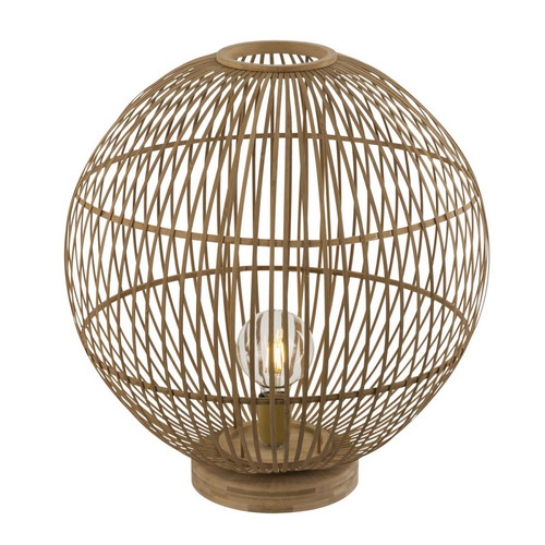 Globo Lighting - Lampe à poser design bambou Hildegard - Diam. 50 x H. 53 cm - Beige naturel - Globo Lighting