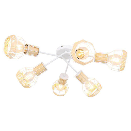 Globo Lighting - Plafonnier design scandinave Bana - 6 Ampoules - Blanc Globo Lighting   - Globo Lighting
