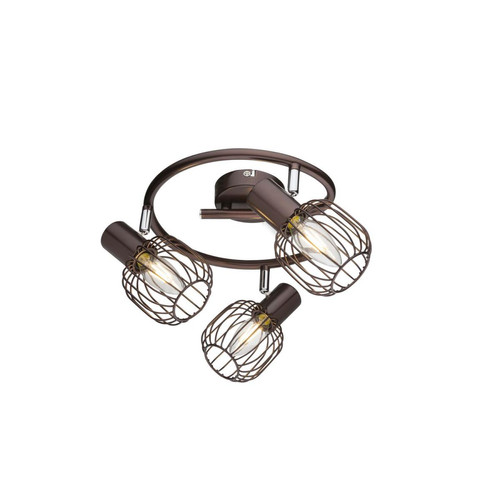 Globo Lighting - Plafonnier spot rond design industriel Akin - Marron bronze - Globo Lighting