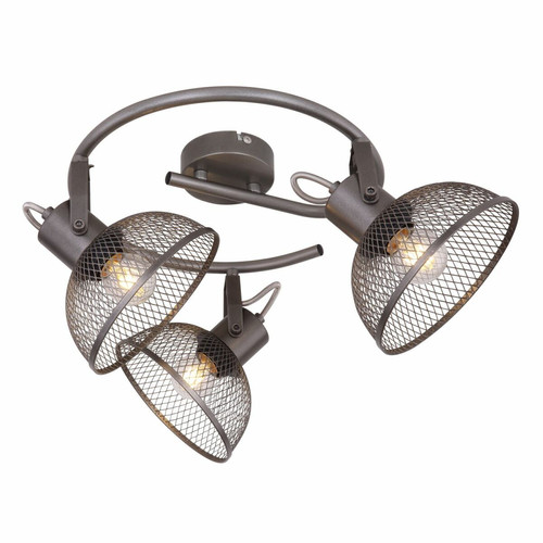 Globo Lighting - Plafonnier rond design vintage Moniga - Gris chromé Globo Lighting  - Luminaires Globo Lighting