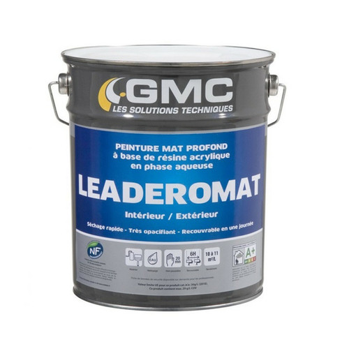 Gmc - LEADEROMAT BLANC 15L -La solution pour une finition mat profond. Idéal décoration d'intérieur-GMC - Peinture intérieure & extérieure