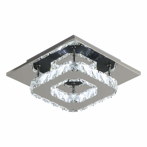 Goeco - Plafonnier LED en cristal Lampe de plafond moderne 12W 6500K Plafonnier Carré Moderne Lustre LED pour Salle de Bain Cuisine Chambre, Dia 20 cm Goeco  - Plafonniers