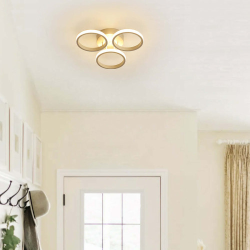 Goeco - Plafonnier LED 30W Design moderne Cercle Anneaux Lampe de Plafond Pour salon chambre à coucher salle à manger bureau 3000K Lumière Blanche Chaude - Luminaires