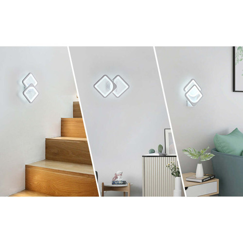 Appliques Applique Murale Intérieure 24w Lampe Murale LED, Forme Convertible, pour Escaliers Intérieurs Salon Chambre Lumière Blanc Froid 6000K