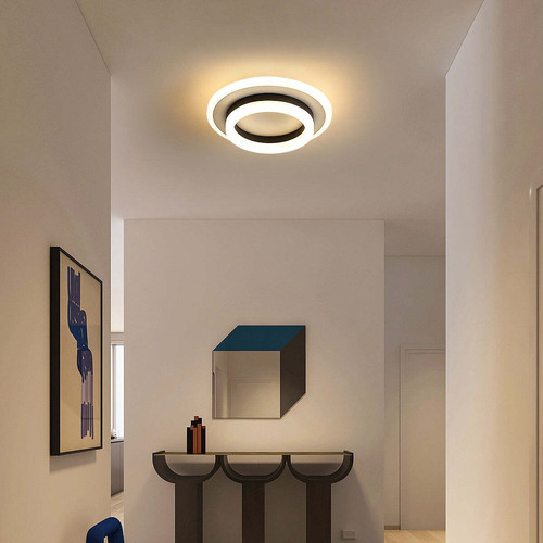 Goeco Plafonnier Led moderne, Lampe de Plafond 24W, 20 cm Plafonnier Pour chambre à coucher, salon, salle à manger 3000K -Luminaire blanche chaude