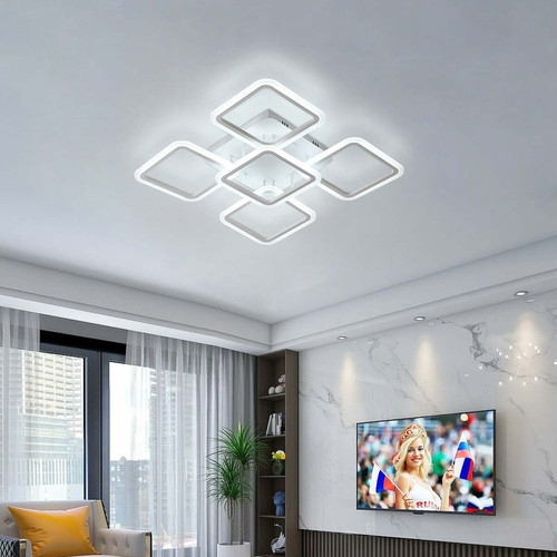 Plafonniers Plafonnier LED Moderne 90W Lampe de Plafond Acrylique pour Salon Chambre Blanc Froid 6500K