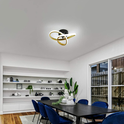Goeco Plafonnier LED moderne, plafonnier LED à géométrie ronde 22W, diamètre 6000K 24CM pour couloir, salon, chambre à coucher