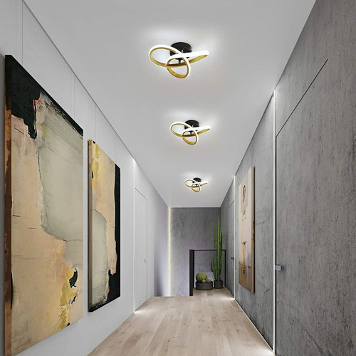 Plafonniers Plafonnier LED moderne, plafonnier LED à géométrie ronde 22W, diamètre 6000K 24CM pour couloir, salon, chambre à coucher