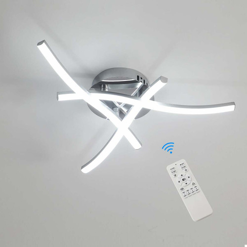 Goeco - Plafonnier LED Dimmable, Luminaire Plafonnier avec Télécommande, 18W Design Ondulé Moderne Lampe de Lustre pour Chambre Salon Couloir Goeco  - Luminaires