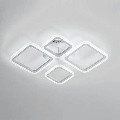 Goeco - Plafonnier LED,Lampe de Plafond Acrylique 48W,Lustre de Plafond Carré Moderne de 70CM de Diamètre pour La Cuisine du Salon et de la Chambre (Blanc Froid 6500K) Goeco  - Plafonniers