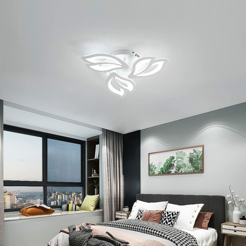 Goeco Plafonnier LED, 45W Lampe de Plafond, Lustre LED Modernes 4500LM pour salon, chambre à coucher et couloirs Dimmable 3000K-6500K (lumière chaude, lumière naturelle, lumière blanche froide)