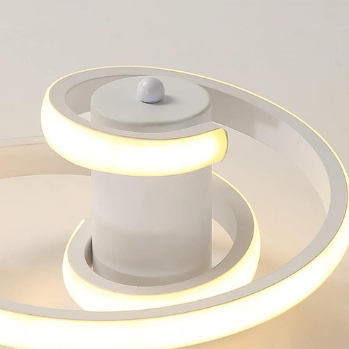 Goeco LED Plafonnier Moderne, 24W Simple en Forme de Ruban en Spirale Design Lustre, 3500K Lumière Blanche Chaude Éclairage de Plafond pour Salon, Chambre à Coucher, Salle à Manger, Couloir (Blanc).