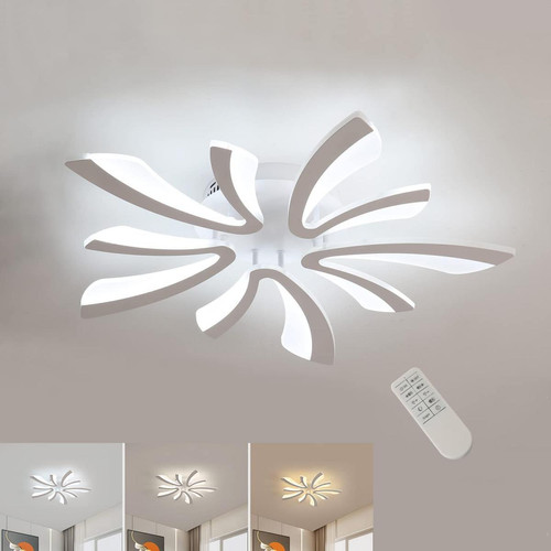 Goeco - Plafonnier LED Dimmable, Luminaire Plafonnier Salon Télécommande, 48W 4500LM 3000k-6000k Dia 71cm Lampe de Plafond per Chambre Salle à manger - Goeco